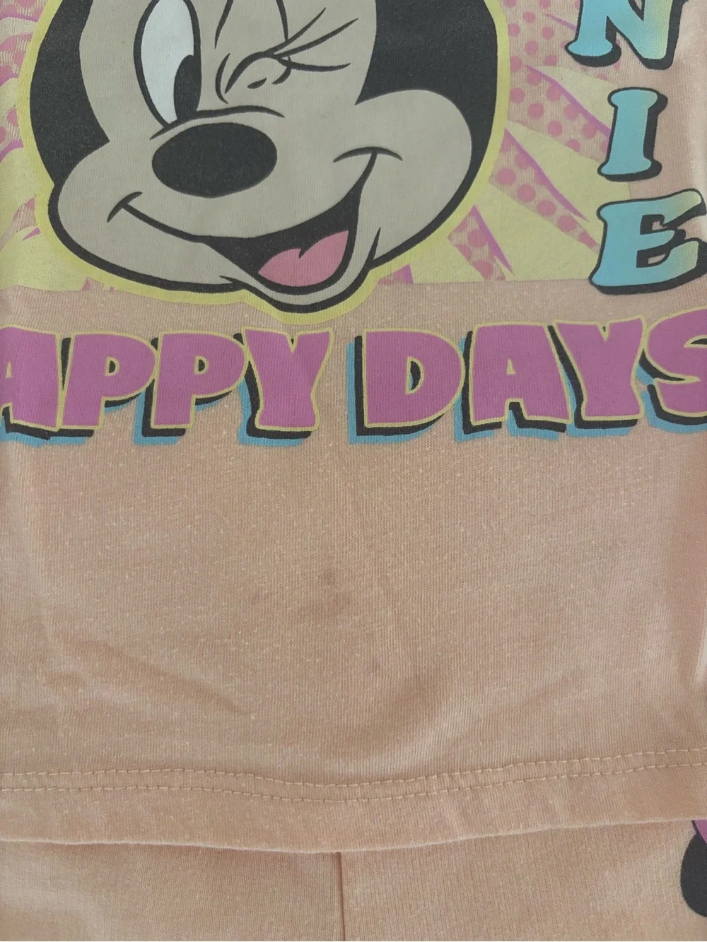 Disney Peach and Pink Minnie Mouse 'Happy Days' Kids Pajama Set